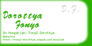 dorottya fonyo business card